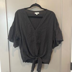 Max Studio Tie-Front Top